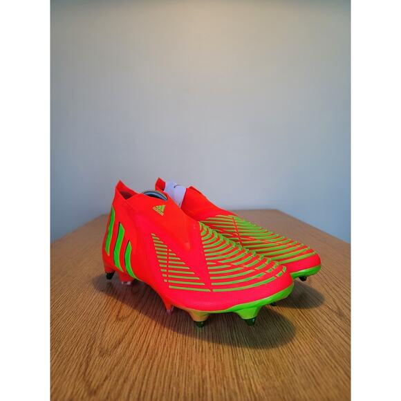 Adidas Predator Edge+ SG Solar Red Soccer Cleats M 8.5 GW1038 Soft Ground New - Picture 3 of 8